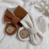 ins autumn and winter children's scarves: Cute and adorable pet cartoon babies, warm and thick, imitation rabbit plush boys' and girls' scarves Specification image